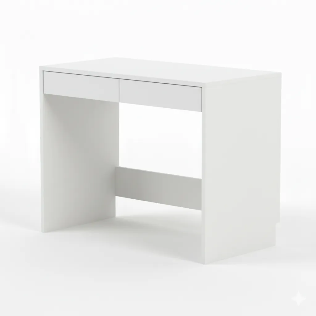 مكتب الأدراج (أبيض, 100cm)